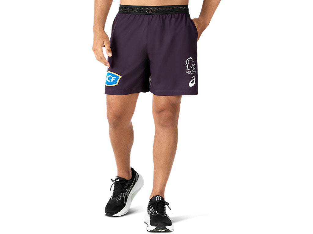Asics NRL Mens 2024 Broncos Rep Training Shorts - 50%OFF SALE
