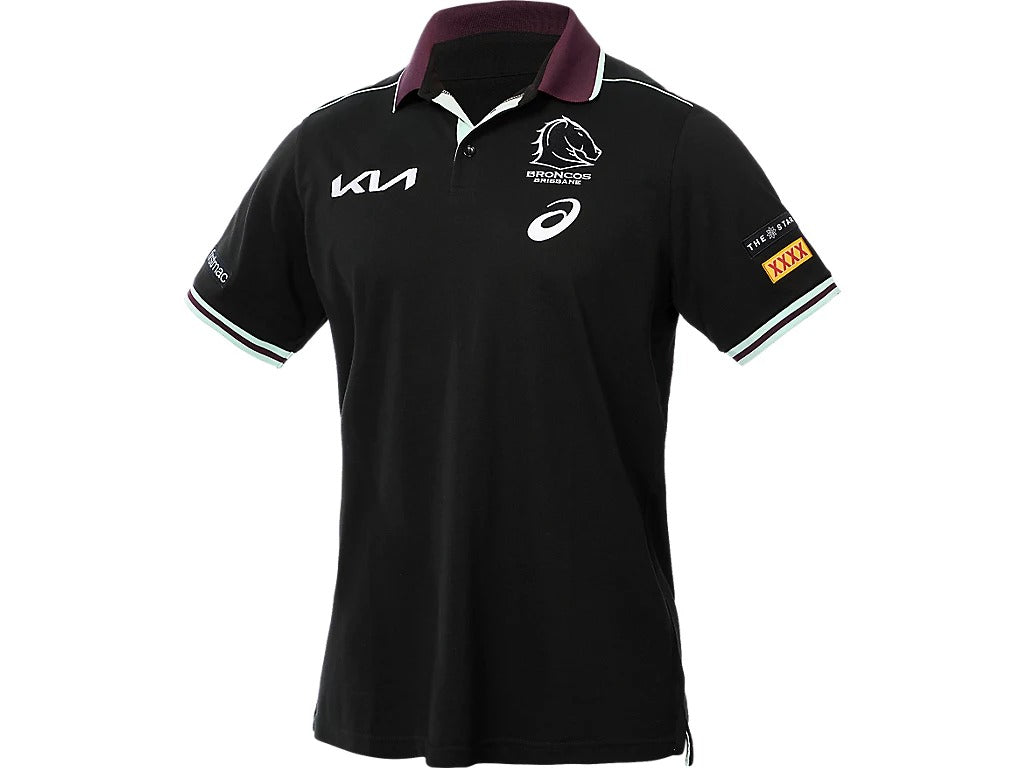 Asics NRL Mens 2025 Broncos Team Polo – Danny Lyons Sports