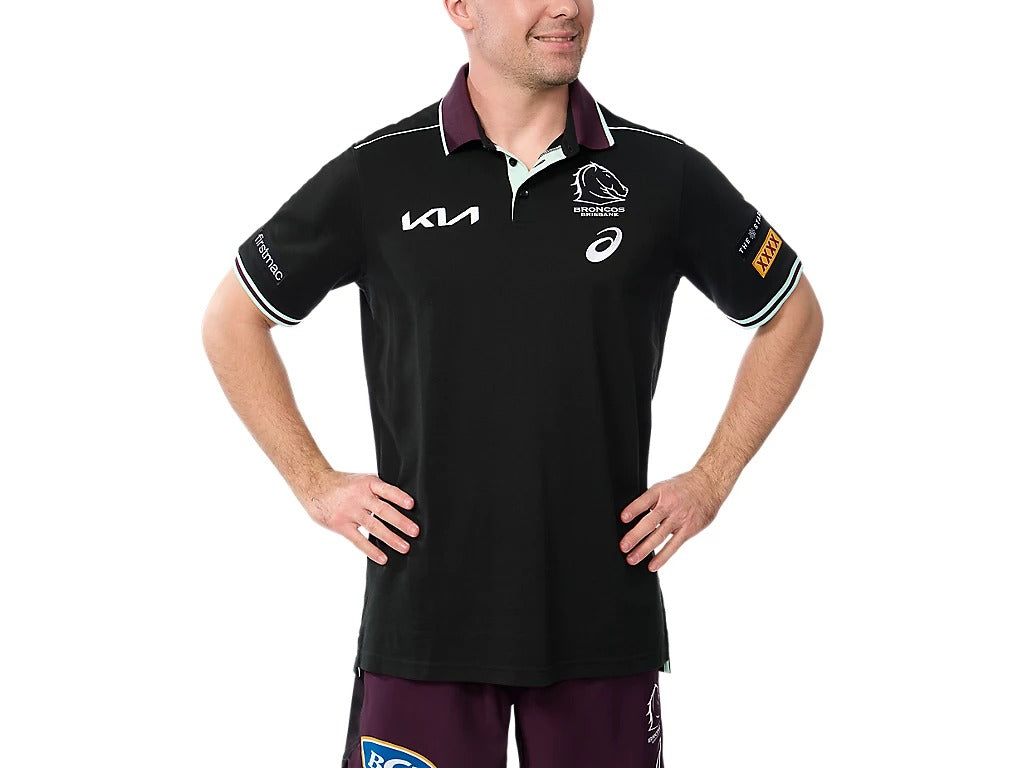 Asics NRL Mens 2025 Broncos Team Polo – Danny Lyons Sports