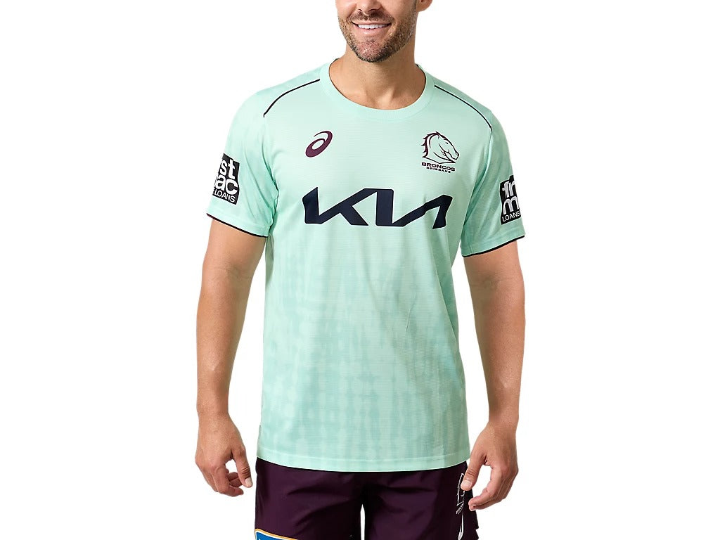 Asics NRL Mens 2025 Broncos SS Training Tee – Danny Lyons Sports